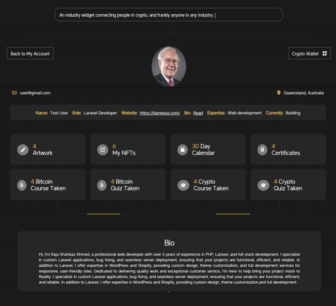 Widget interface